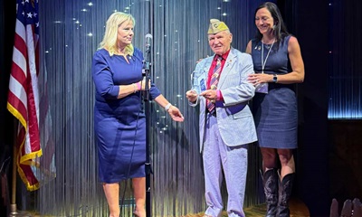 Humana and USAA present VFW National Commander Al Lipphardt with a Partners in Service Award