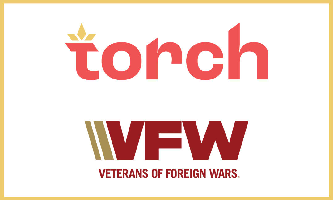 Torch Beverages logo and VFW logo