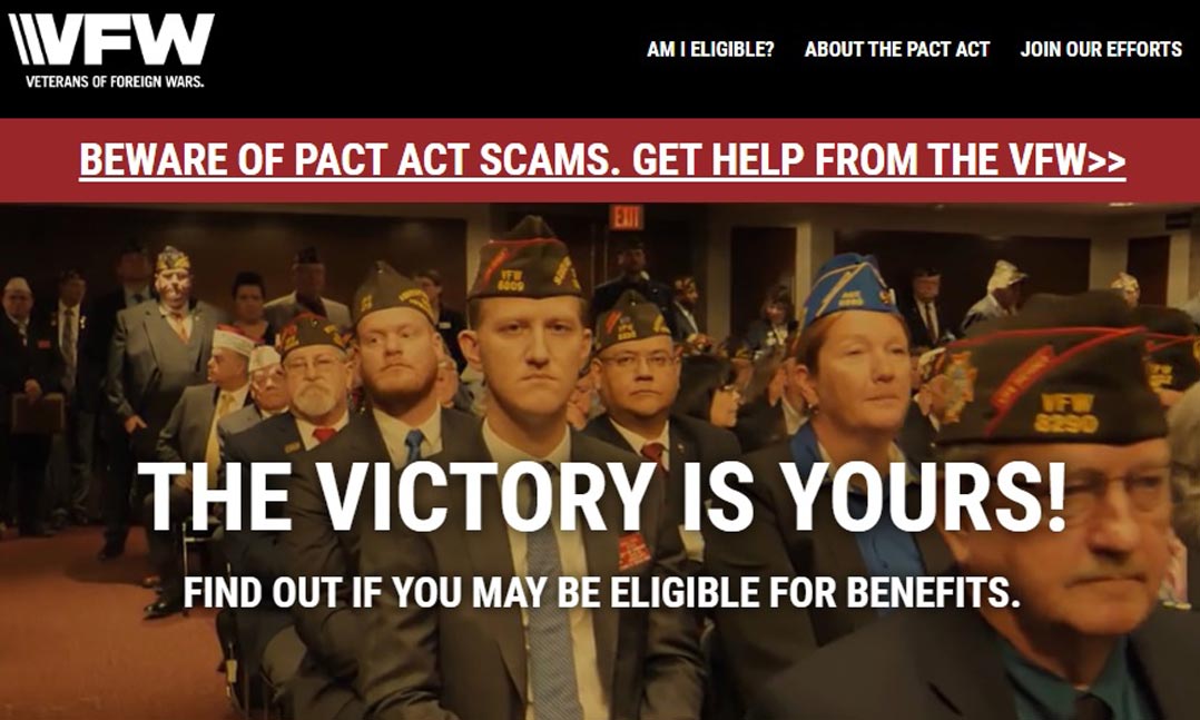 Visit PACTActInfo dot org for toxic exposure benefits